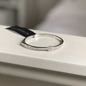 Vintage Givenchy Crystal Flower Hinged Bangle Bracelet